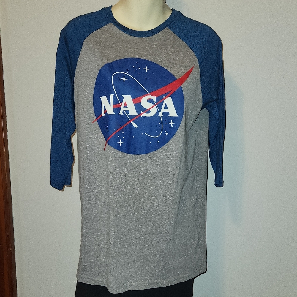 Fifth Sun Kids Raglan NASA Graphic Shirt - Gray and Blue